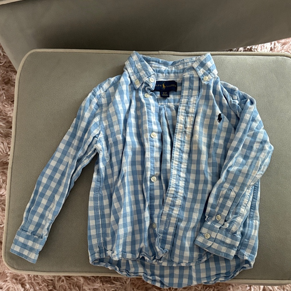 Polo by Ralph Lauren Light Blue Checkered Kids Shirt